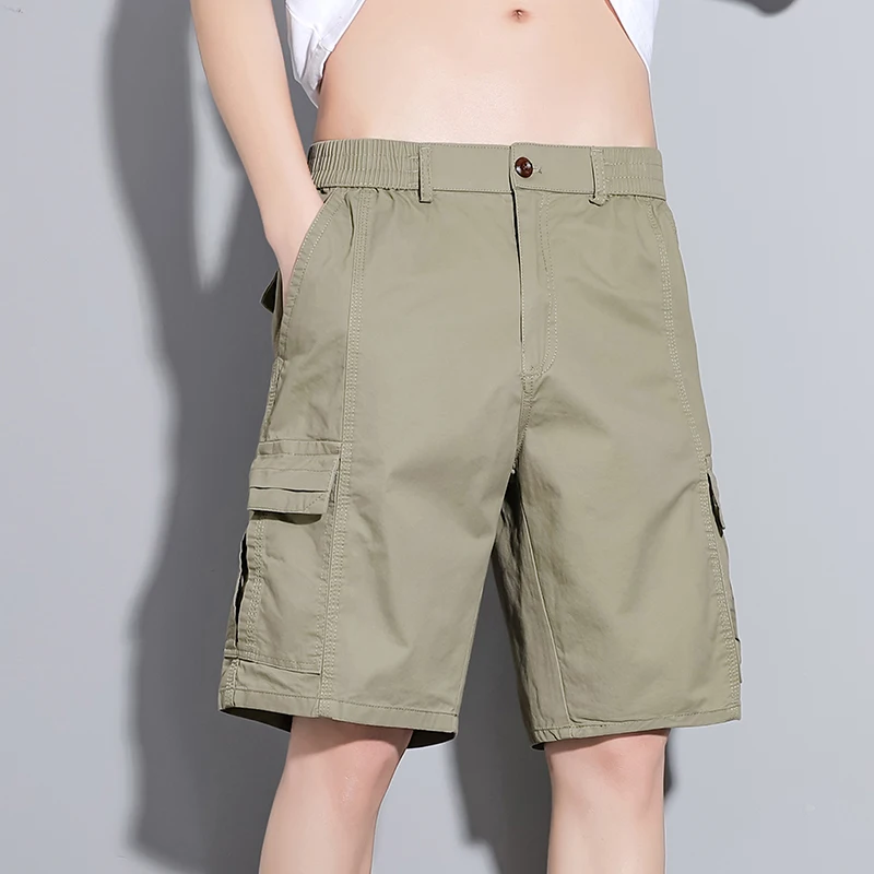 

Mens Work Cargo Shorts Summer Casual Shorts Baggy Cargo Shorts Men Leisure Button Solid 4 Colors Outwear Breathable Shorts 9896
