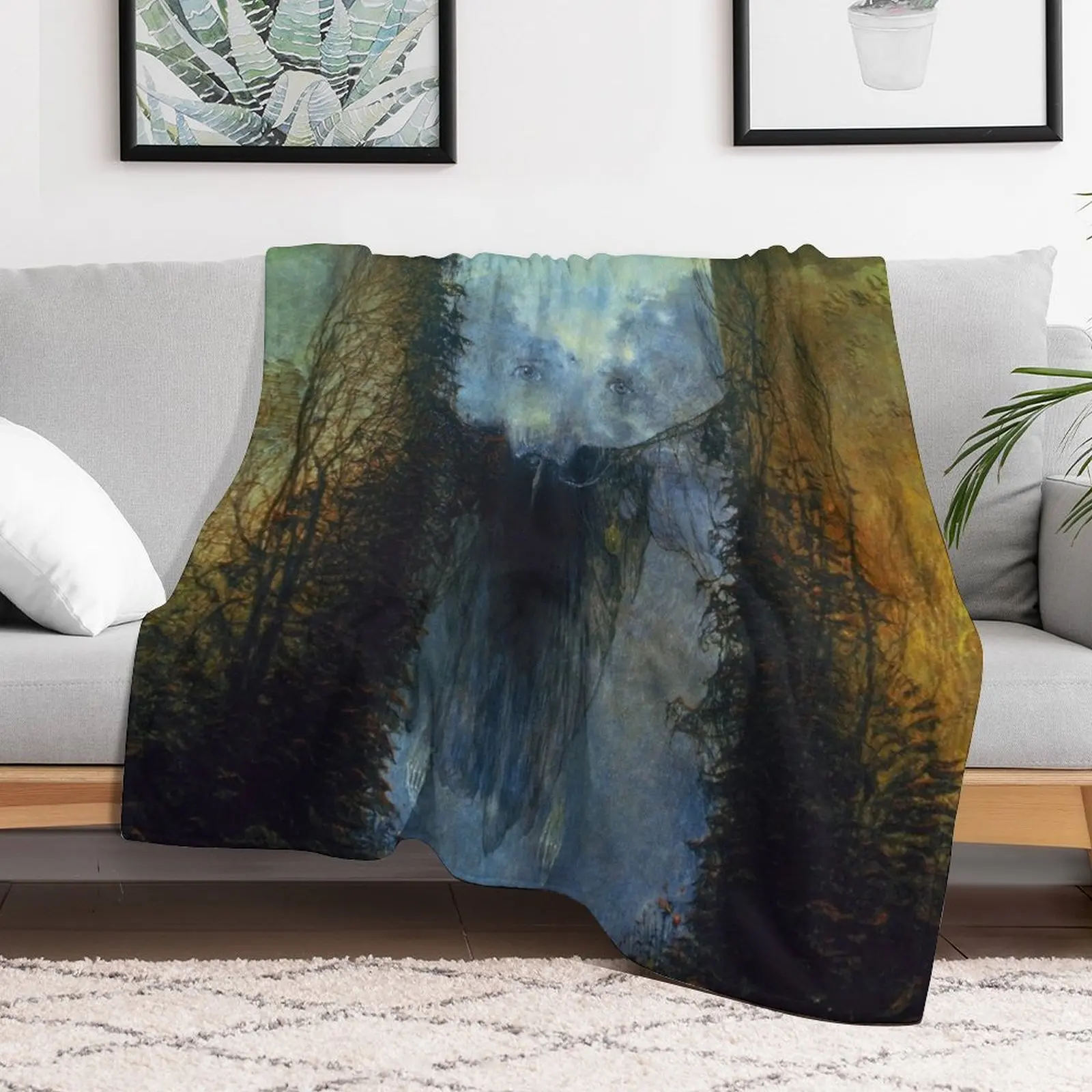 Untitled (Garden), by Zdzis?aw Beksi??ski Throw Blanket Plaid Furrys Blankets