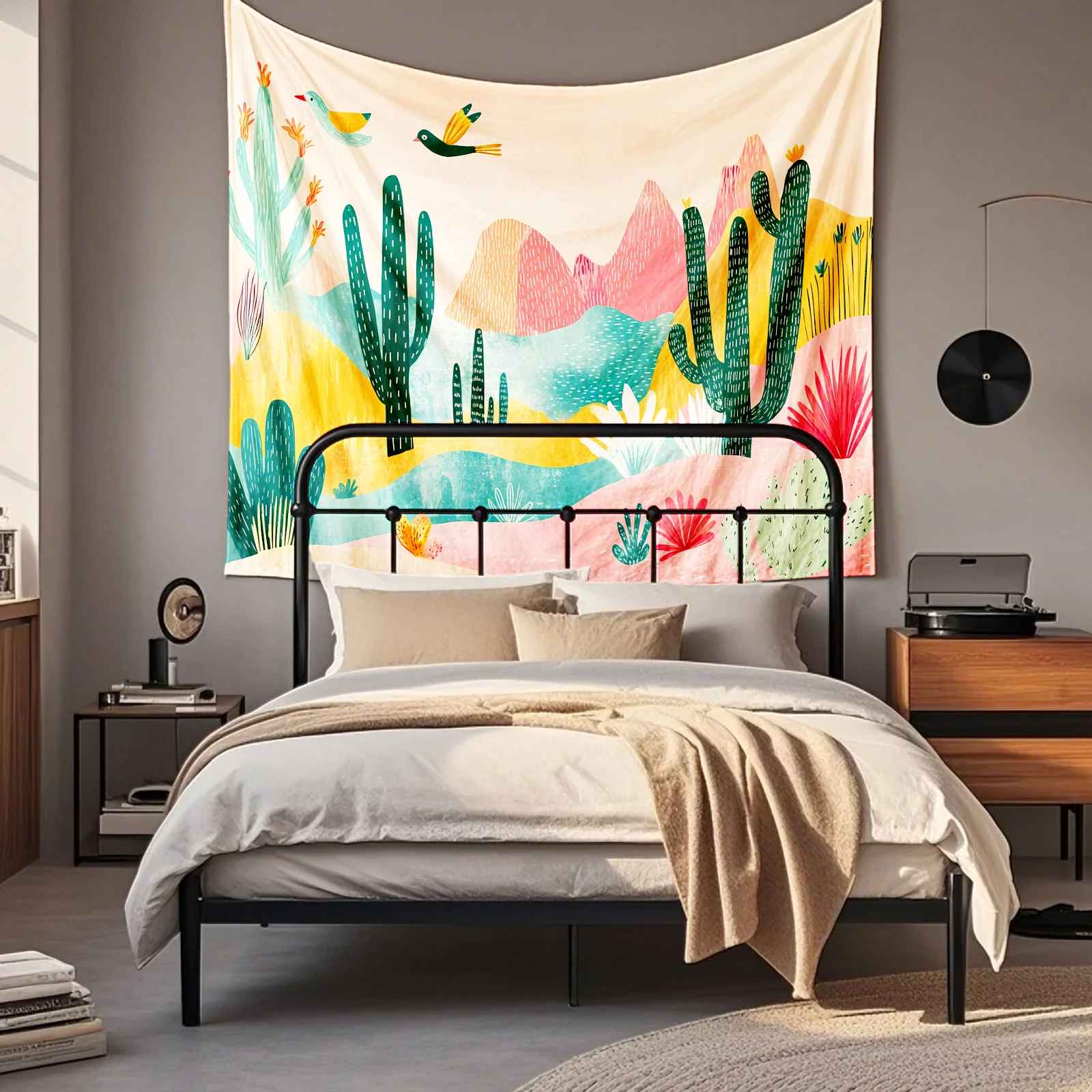 VIKAMA Glowing Tree & Cactus Tapestry Wall Hanging, 6 Assorted Designs, Wall Art Decor for Bedroom Living Room