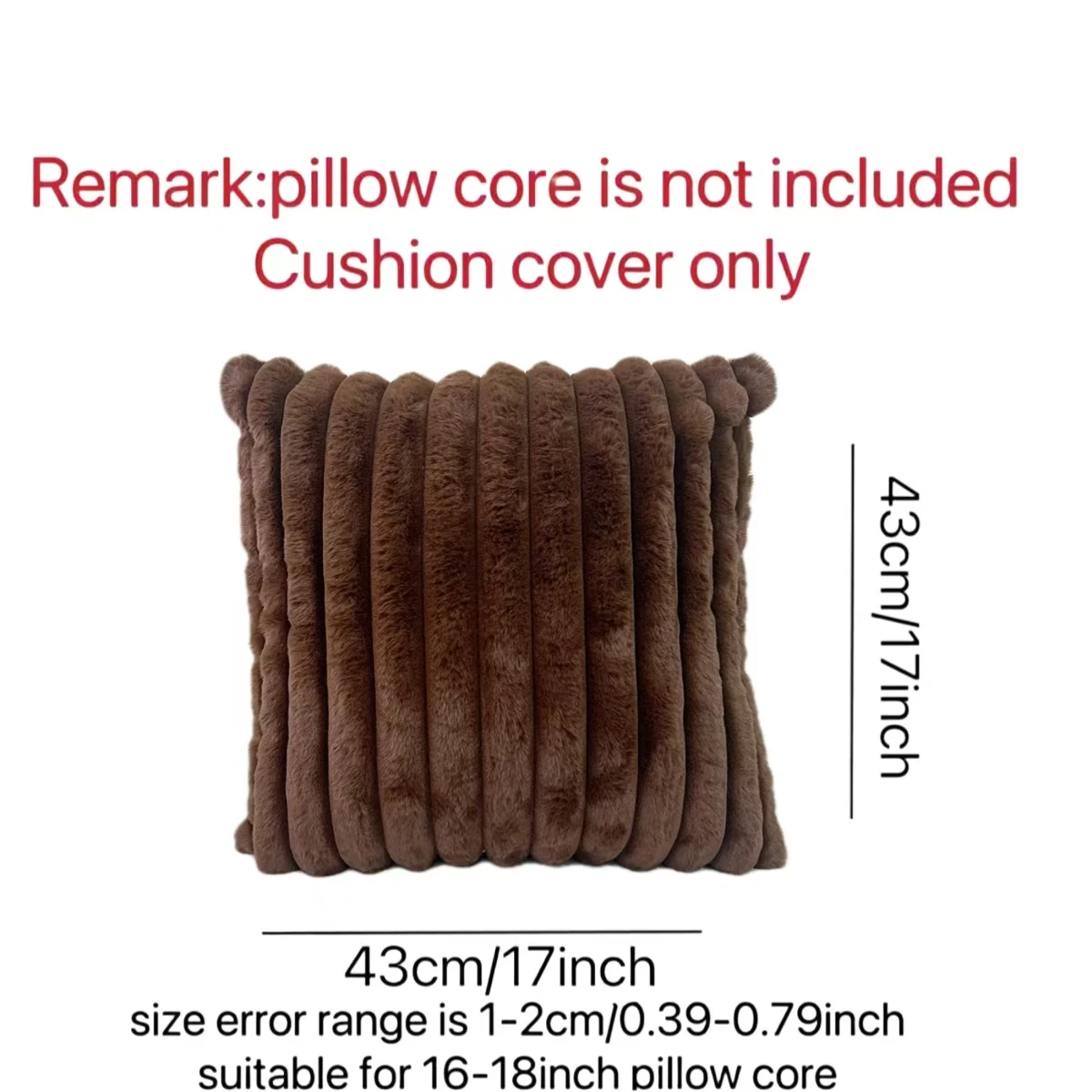 2er-Pack Künstliche Plüsch-Kissenbezüge, Luxuriöse Weiche Gestreifte Dekorative Kissenbezüge, Geeignet für Sofa-Innenräume – Detail 8