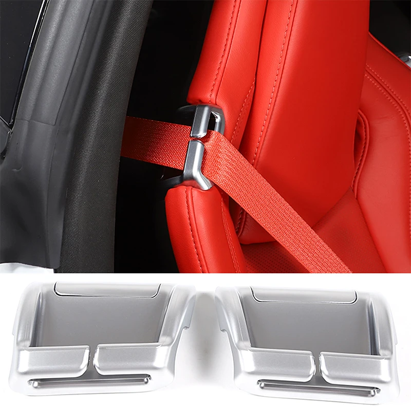 

For Corvette C8 2020-2025 ABS Car Seat Belt Shoulder Guides Loops Car Seat Belt Stay Clips Car Accessories Replacement Parts