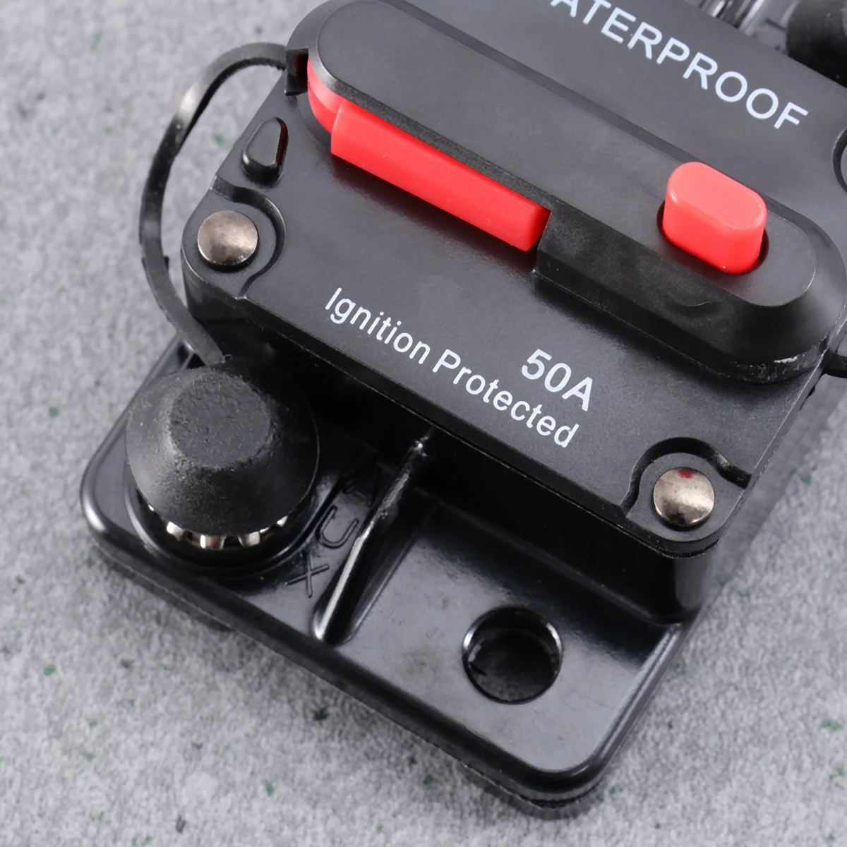 

50A Waterproof Amp Manual Reset Dual Circuit Breaker Black High Sensitivity Switchable Breaker For Overcurrent Protection High