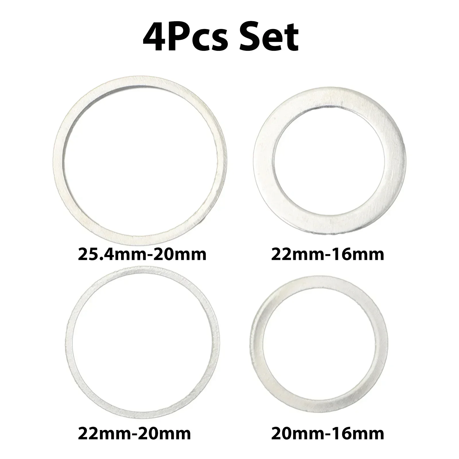 For Circular Saw Blade Reduction Ring Collection 4Pcs Solid Metal Construction Internal 16 22mm External 20 25 4mm