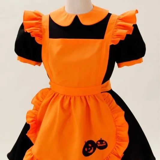 COSPLAY Halloween Embroidery Maid Dress Pumpkin Maid Dress Bat Vampire Maid Magic Witch