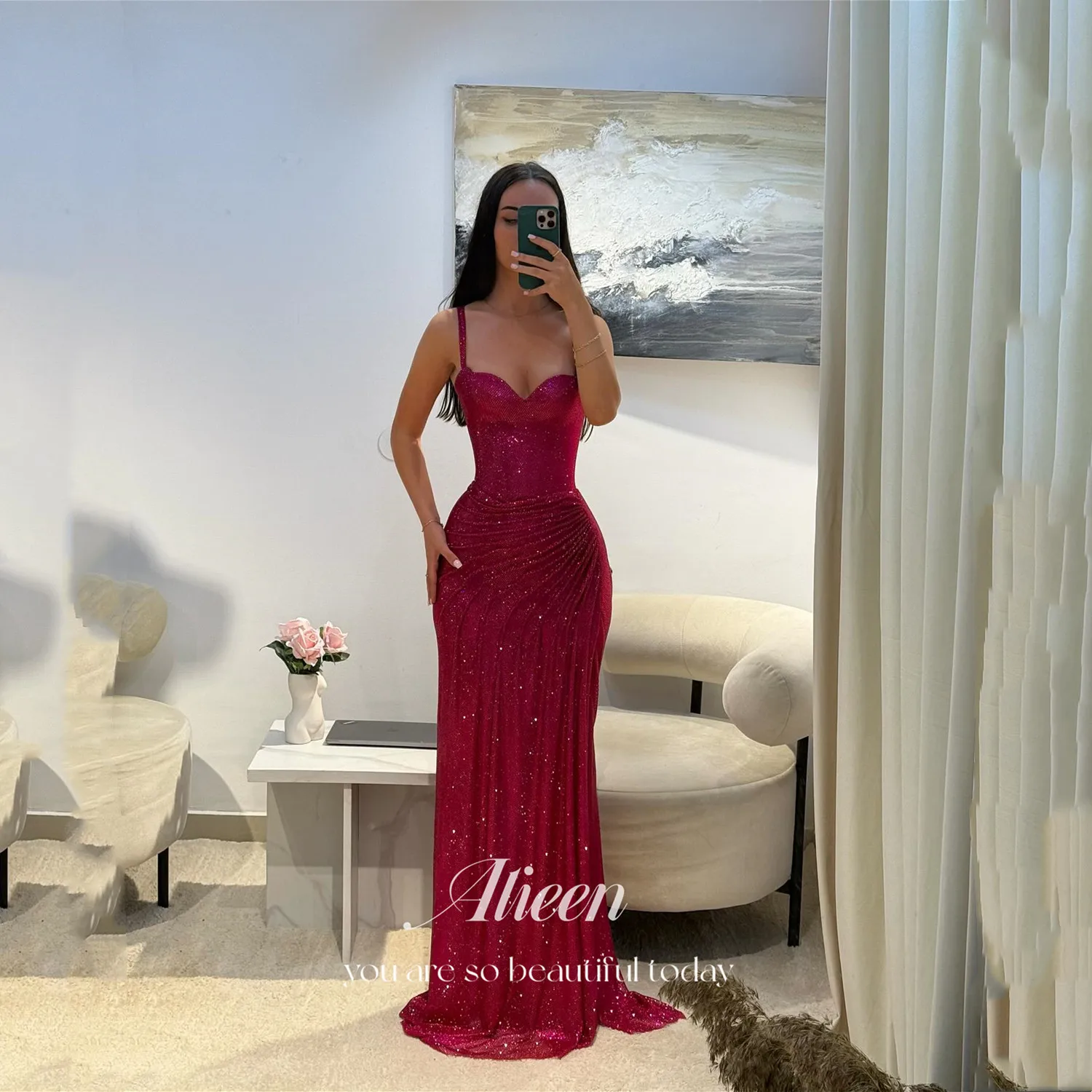 

Aileen Luxurious Evening Dresses 2025 Woman Sexy Vestidos De Festa Женское платье для выпускного вечера с открытыми плечами فساتين سهرة Customized Gala