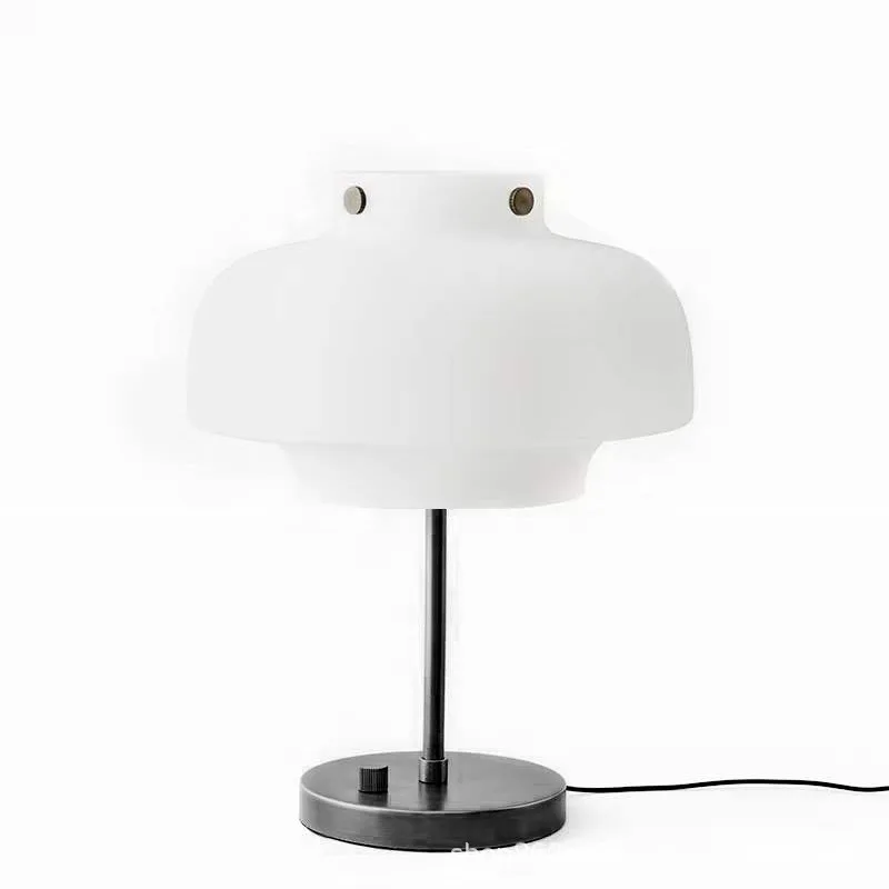 

Quality enjoyment home retro white jade glass edge lamp bedroom bed study reading desk lamp Danish lamp