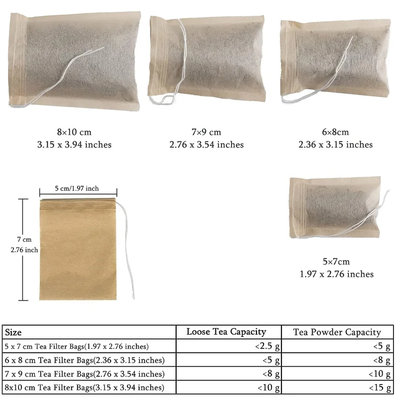 5000Pcs Disposable Tea Filter Bags for Loose Tea,Drawstring Empty Tea Bags for Loose Leaf Tea with Natural Unbleached Paper