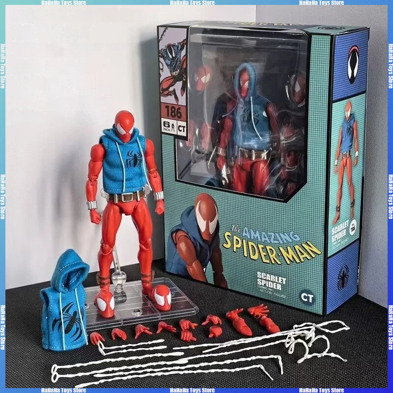 Nowe zabawki Ct Anime Spiderman Figurka akcji Mafex 1818 Scarlet Spider Niesamowity Spider-Man Wersja komiksowa Model Zabawki prezentowe