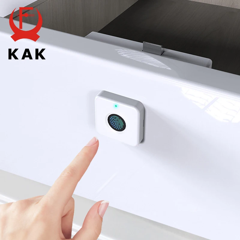 KAK biometryczna blokada z użyciem linii papilarnych biała zabezpieczenie przed kradzieżą inteligentna blokada do szuflady 30x30mm Keyless bezpieczeństwo odcisków palców zamek do drzwi meblowych
