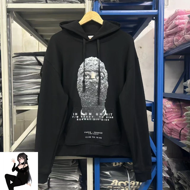 2024 IH NOM UH NIT Black Pearl Mask Pattern Hooded Hoodie Men Women Oversize Casual Sweatshirts Pullovers