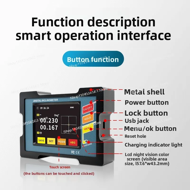 DMI820 high-precision digital inclinometer 0.001 electronic horizontal angle strong magnetic measuring instrument