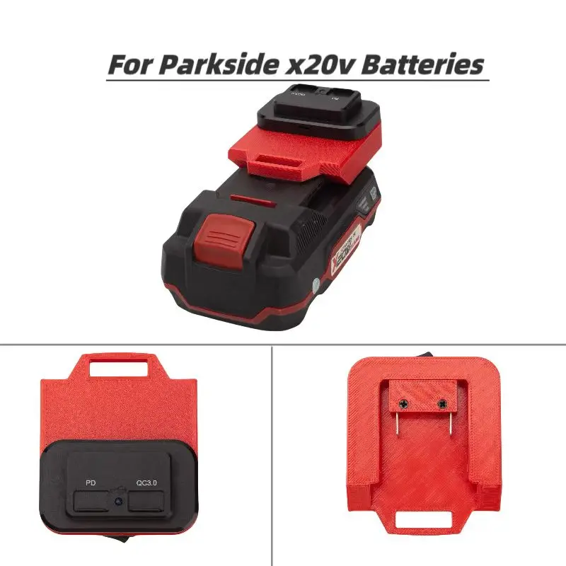 Alimentation électrique Portable pour équipe Parkside X20v, charge intelligente PD QC3.0, Port adaptateur de charge rapide (sans batterie)