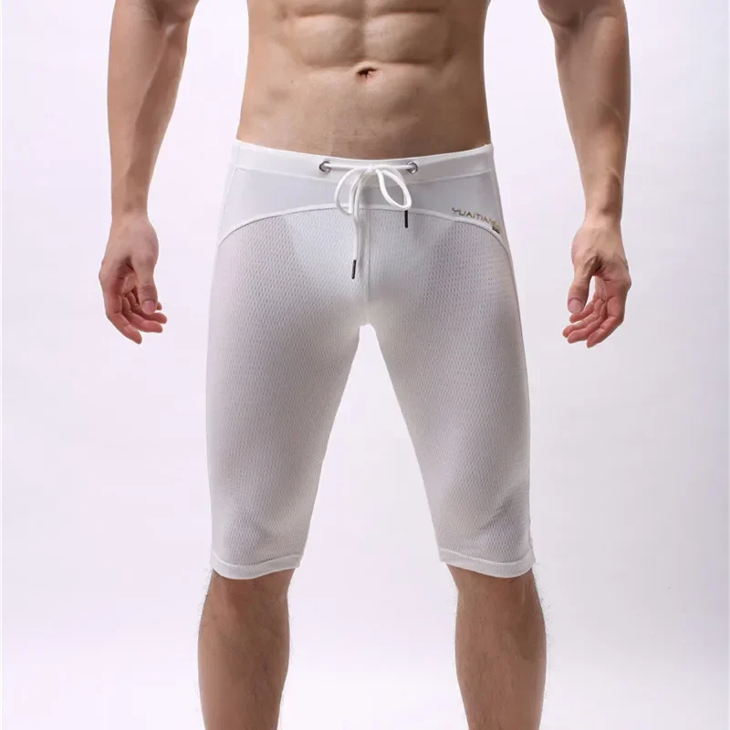 Men Boxers Sexy Mid-waist Boxers Athletic Supporter Body Sculpting Boxershorts Free Waist Nylon Underpants Underwear Men Boxer