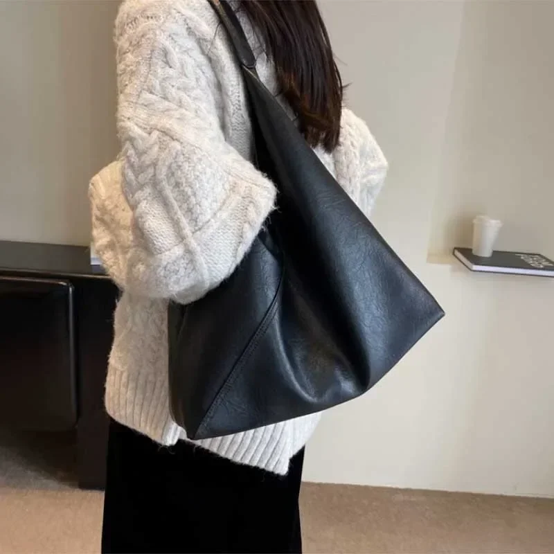 Fashion Design Leather Shoulder Bag for Women 2024 Tend Female Simple Big Underarm Hobo Bag Handbags and Purses Tote Bags сумка