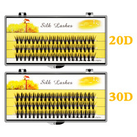 Natural 60 Bunches DD Mink Lashes Hand Made Silk 20D/30D Individual Cluster Eyelashes Extension 3D Volume Soft Cilos