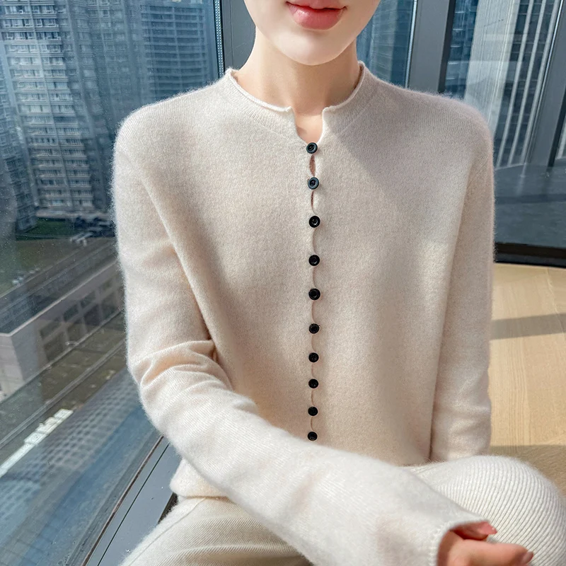 Autumn and Winter New Wool Shirt for Women Joker Skinny Wool Knitted Cardigan