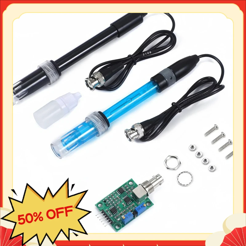 0-14PH Rechargeable Electrode Probe PH Value Detection Module Water Quality Sensor High Precision Data Acquisition