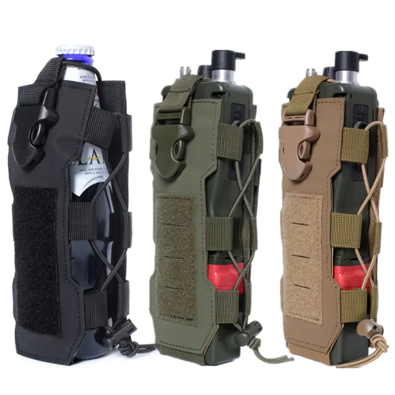 Bolsa para botella de agua Molle, funda para Radio, riñonera para deportes al aire libre, pesca, Camping, caza, senderismo, viaje, cantimplora, soporte para hervidor