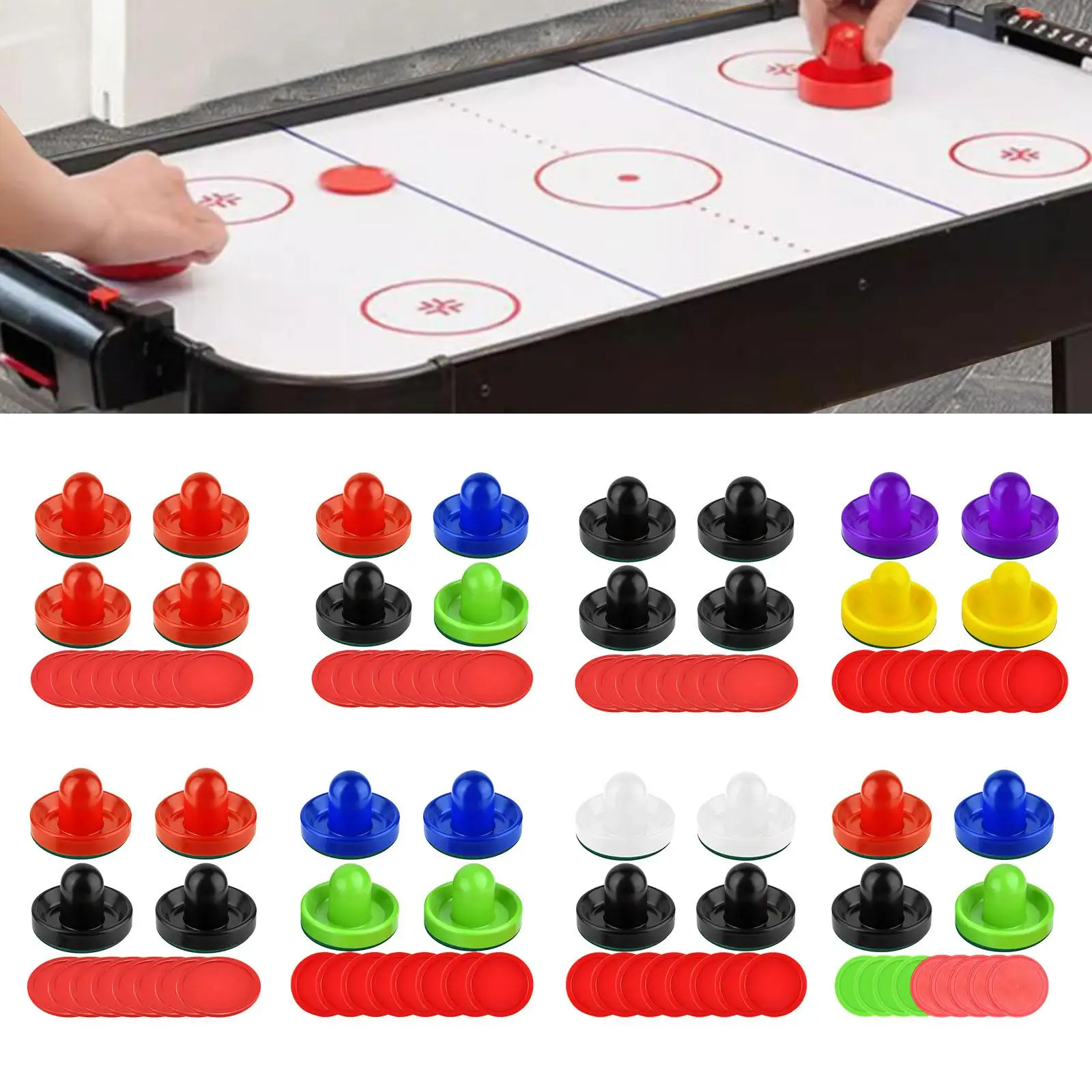 Air Hockey Pushers and Pucks Set ABS Material Tabletop Game Accessories for Professional Air Hockey Tables