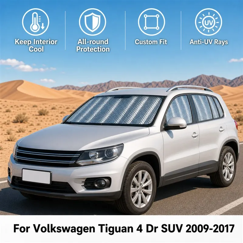 

For Volkswagen Tiguan 4 Dr SUV 2009-2017 Full Set Car Window Sunshades UV Block Privacy Heat Insulated Foldable Car Curtain