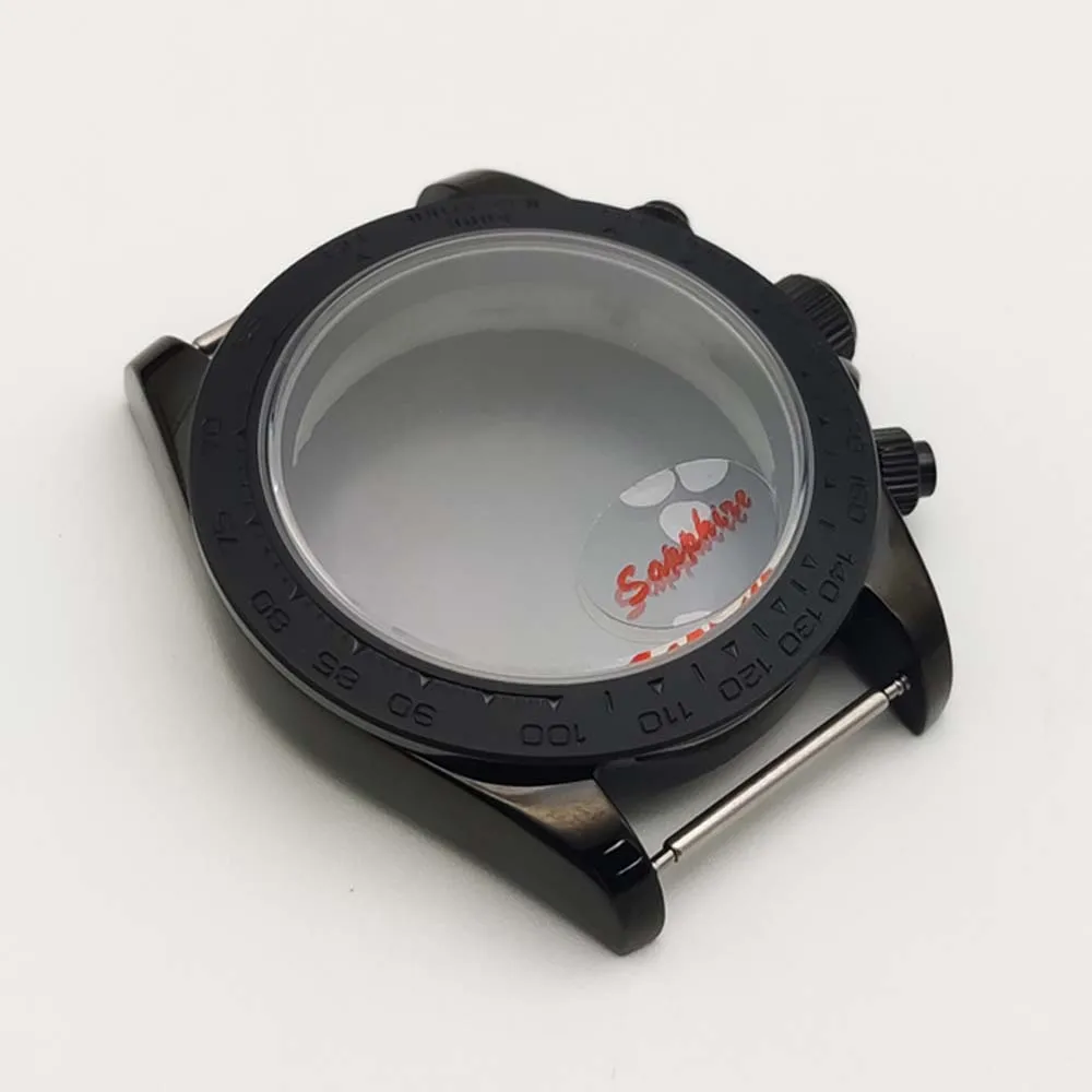 VK63 VK64 쿼츠 무브먼트용 39.5mm 남성용 사파이어 글라스 스테인레스 스틸 케이스 시계 액세서리