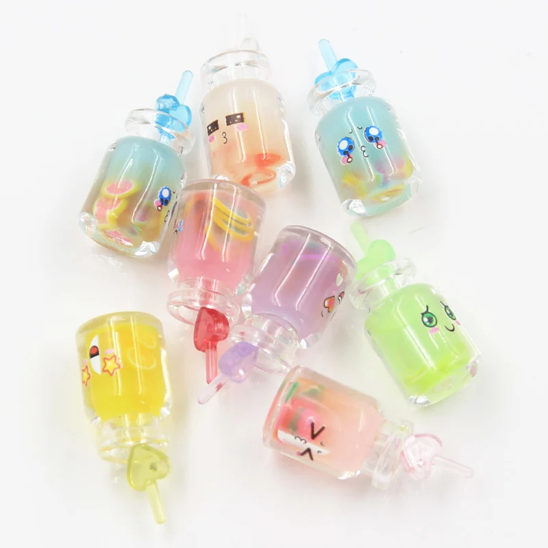 10pcs Charms Colorful Emotional Fruit Juice 28x25mm Pendants Crafts Making Findings Handmade Jewelry DIY for Earrings Necklace