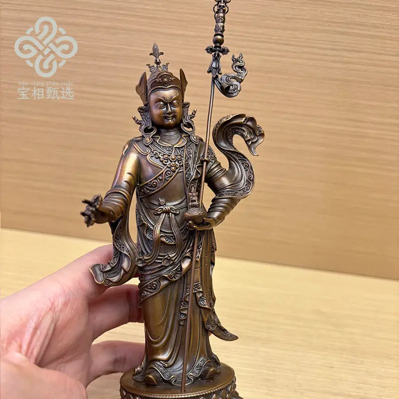 Standing Lotus Master Pure Copper Gilt Buddha Statue Purple Copper Treasure Selection u1 Tibetan Tantra Buddhist Hall is dedicat