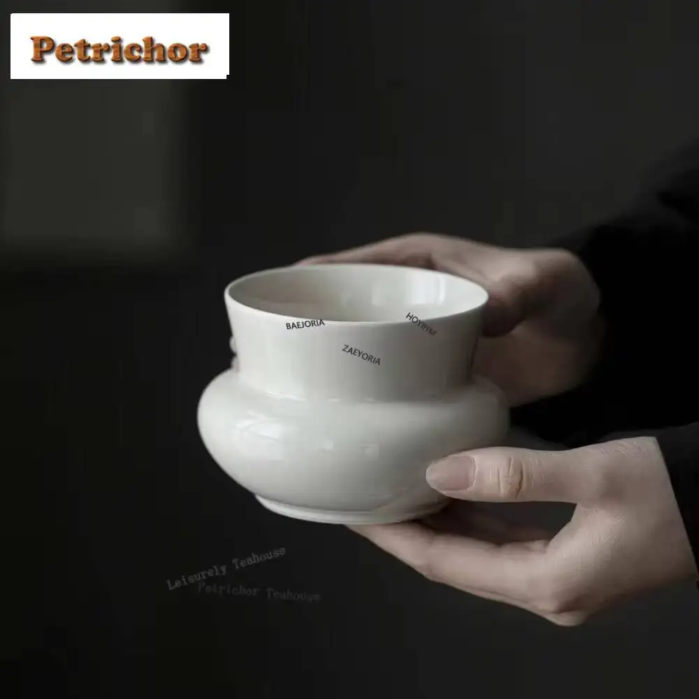 360Ml Japanese Grass Wood Ash Jianshui Traditional Washing Cup Bowl Writing-Brush Washer Household Chaxi Cha Equipment Craft