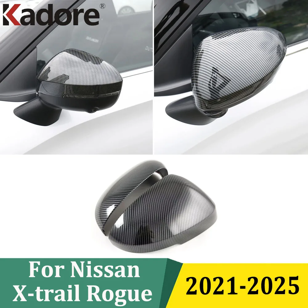 

For Nissan Rogue X-trail 2021 2022 2023 2024 2025 Side Door Rearview Mirror Caps Cover Rain Sun Visor Trim Exterior Accessories