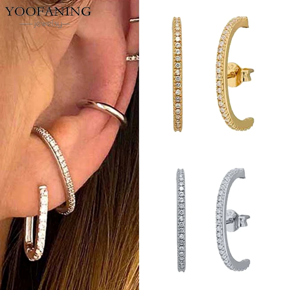 Pendiente de cristal clásico con aguja de Plata de Ley 925, pendientes perforados para mujer, joyería de alta gama para fiesta, accesorios de Boutique, regalo