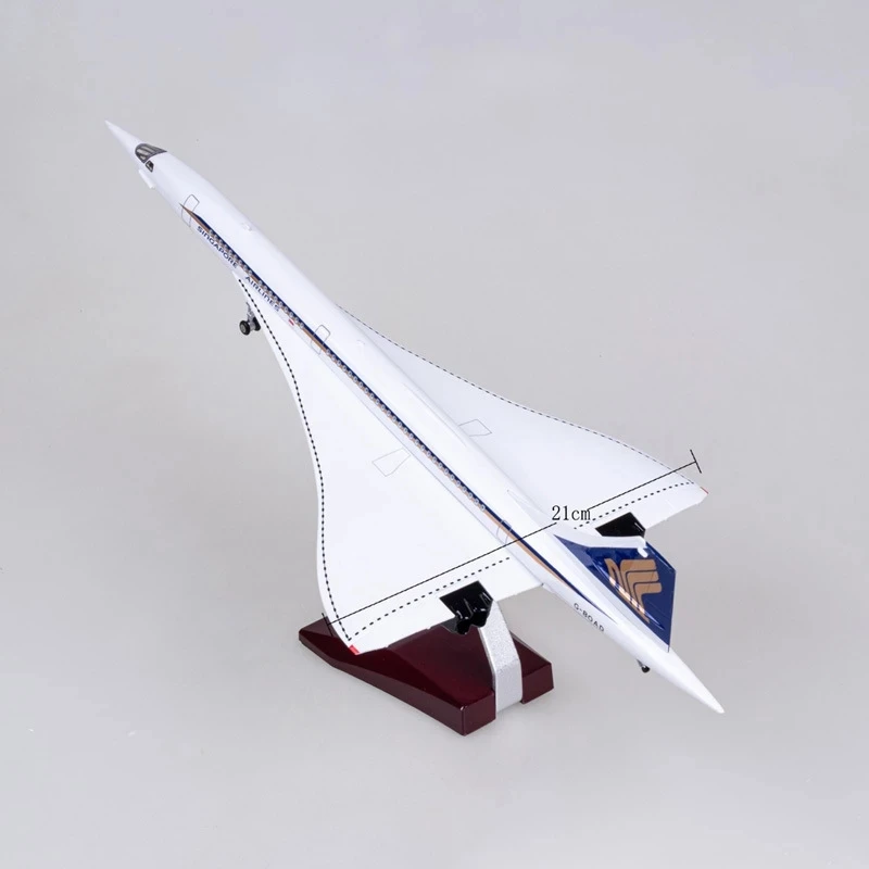 1:125 Scale Model Singapore Airlines Concorde Diecast Resin Aircraft With Wheels and Lights Gifts Collection Display Toys Fans