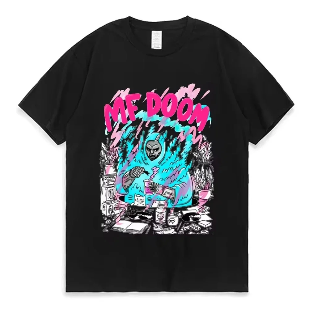 Camisetas Mujer ملابس رجالية أوم طباعة تي شيرت جديد في أفضل المغني Mf Doom Madlib Madvillain مزدوجة الوجهين الجرافيك التي شيرت