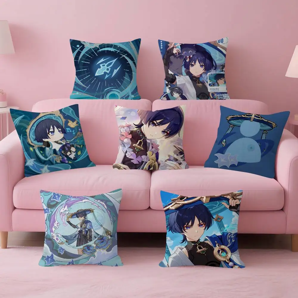 Games Genshin Impac Wanderer    Cushion Cover Pillow Cover Decor Pillowcase Printed Cushion Case for Couch