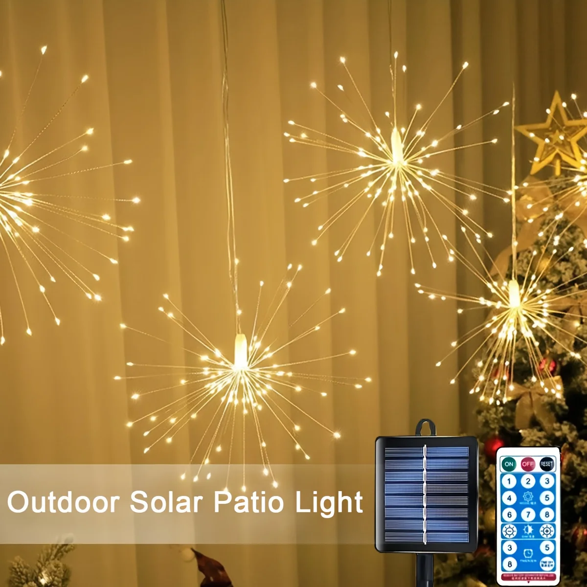 

Outdoor Christmas Light 360/480 LED Solar Firework Lights 8 Flashing Modes Waterproof Fairy Light Holiday Party XMAS Decoration