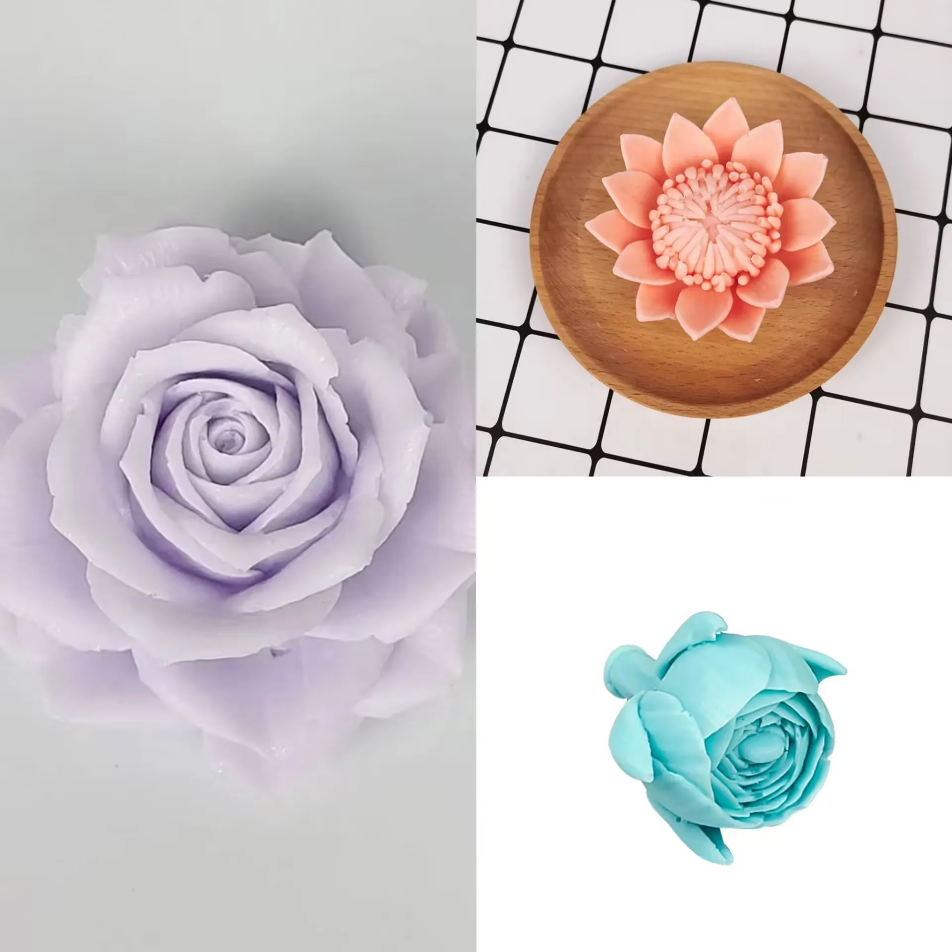 Cake decoration rose flower Silicone Mold Bouquet of roses Soap Molds Clay Resin Gypsum Chocolate Candle Mold HC0593