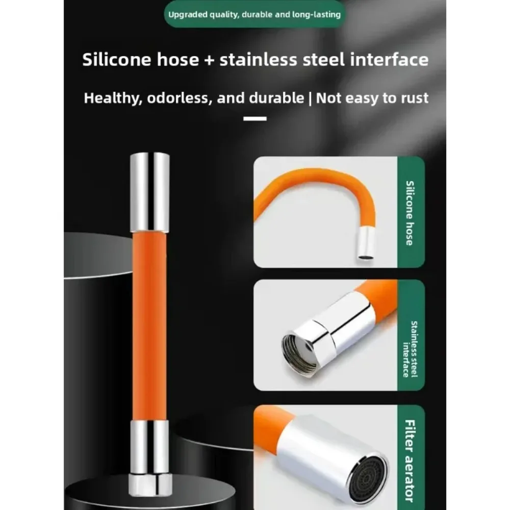 Water Faucet Extension Pipe, Universal Extended Water Pipe, Anti-Splash Extension Pipe 360° Rotating Silicone Extender