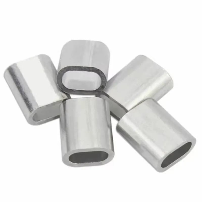 500pcs 2mm M2 Aluminum Cable Crimps Sleeve Single Hole Ferrule Crimping Loop Oval Wire Rope Clip Swage Fittings
