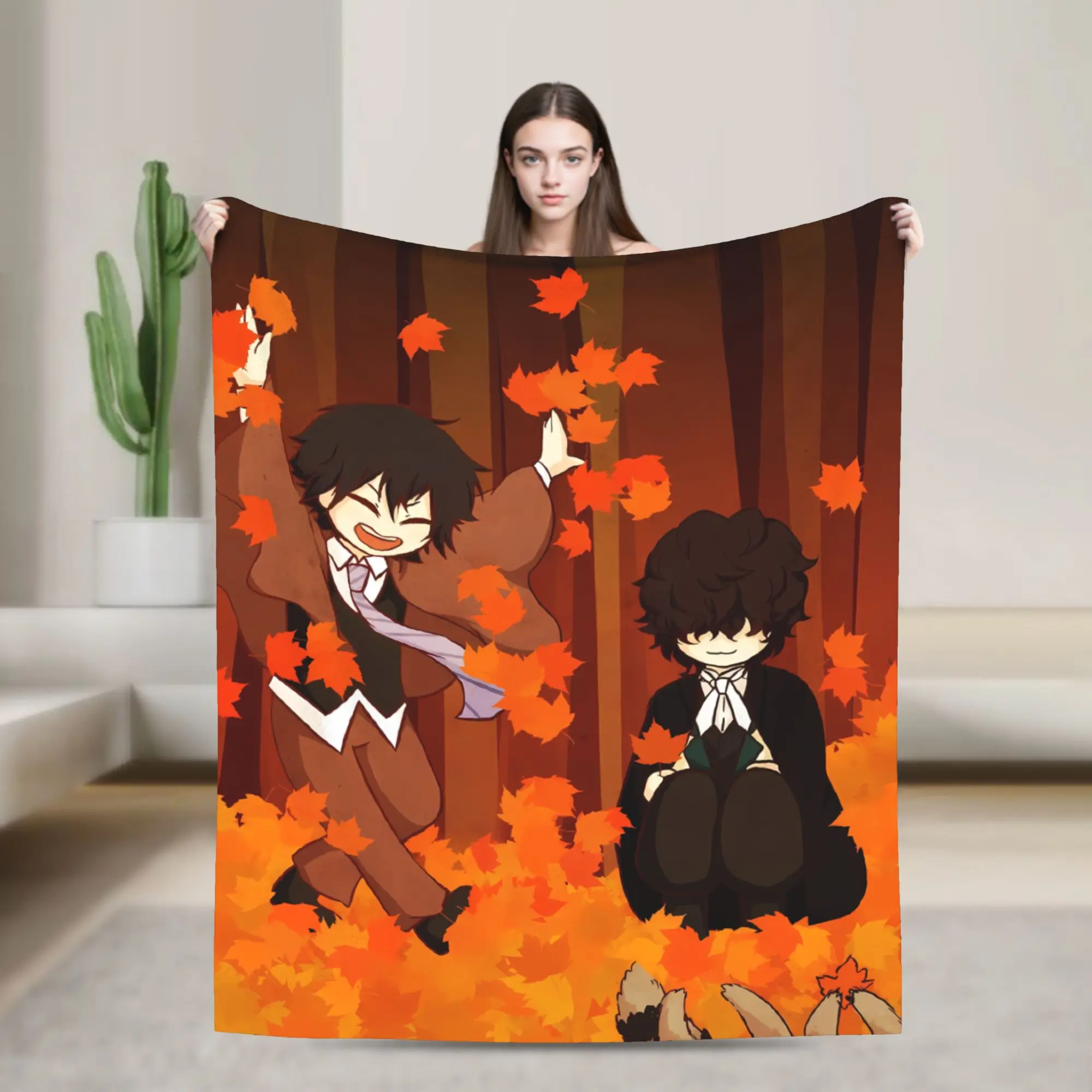 Bungo Stray Dogs Super Warm Blanket  Airplane Travel Plush Bedding Throws Fashion Couch Bed Flannel Bedspread Sofa Bed Cover