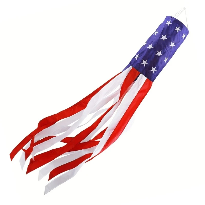 40Inch Flags Windsock US Star and Striped Hangings Decorations Windsock Fourth of Julys Patriotics Day DecorsDrop Ship