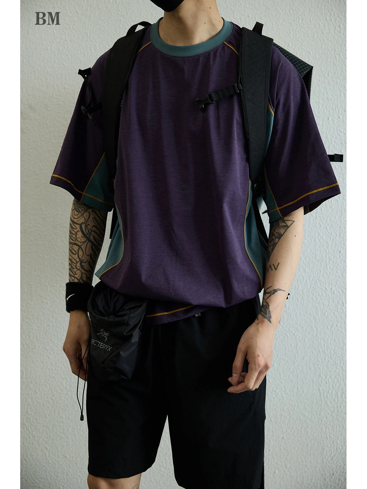 Unisex Quick Dry Color Block Patchwork T-Shirt Summer Outdoor Short Sleeve Loose Fit Casual Tops Athletic Trendy for Couples
