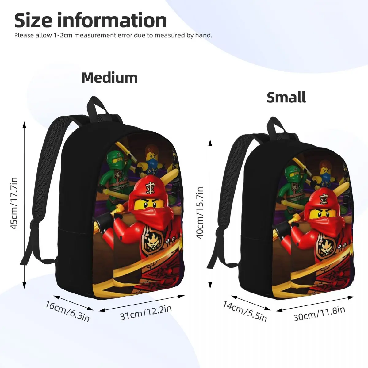 Ninjagos Ninja Warrior Backpack for Preschool Kindergarten School Student Bookbag Canvas Daypack Sports