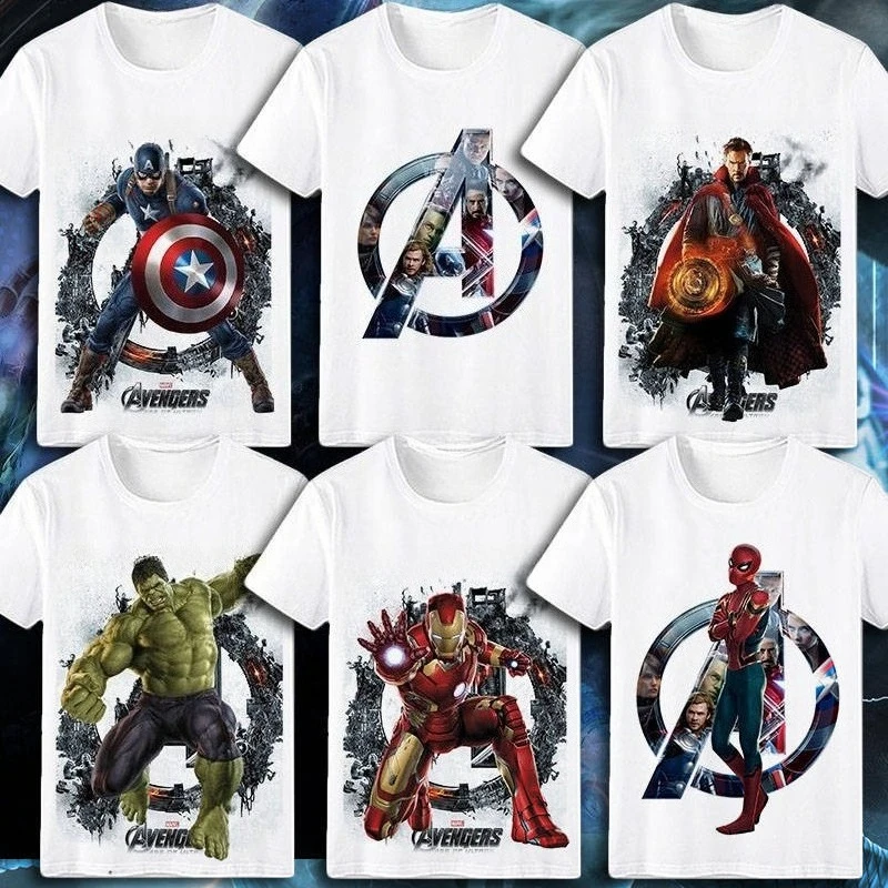 

Marvel имеет лицензированный Мстители 4, Железный человек, Капитан Америка, Дэдпул, Человек-паук, Тор, одежда с короткими рукавами в стиле аниме Ся и Нань