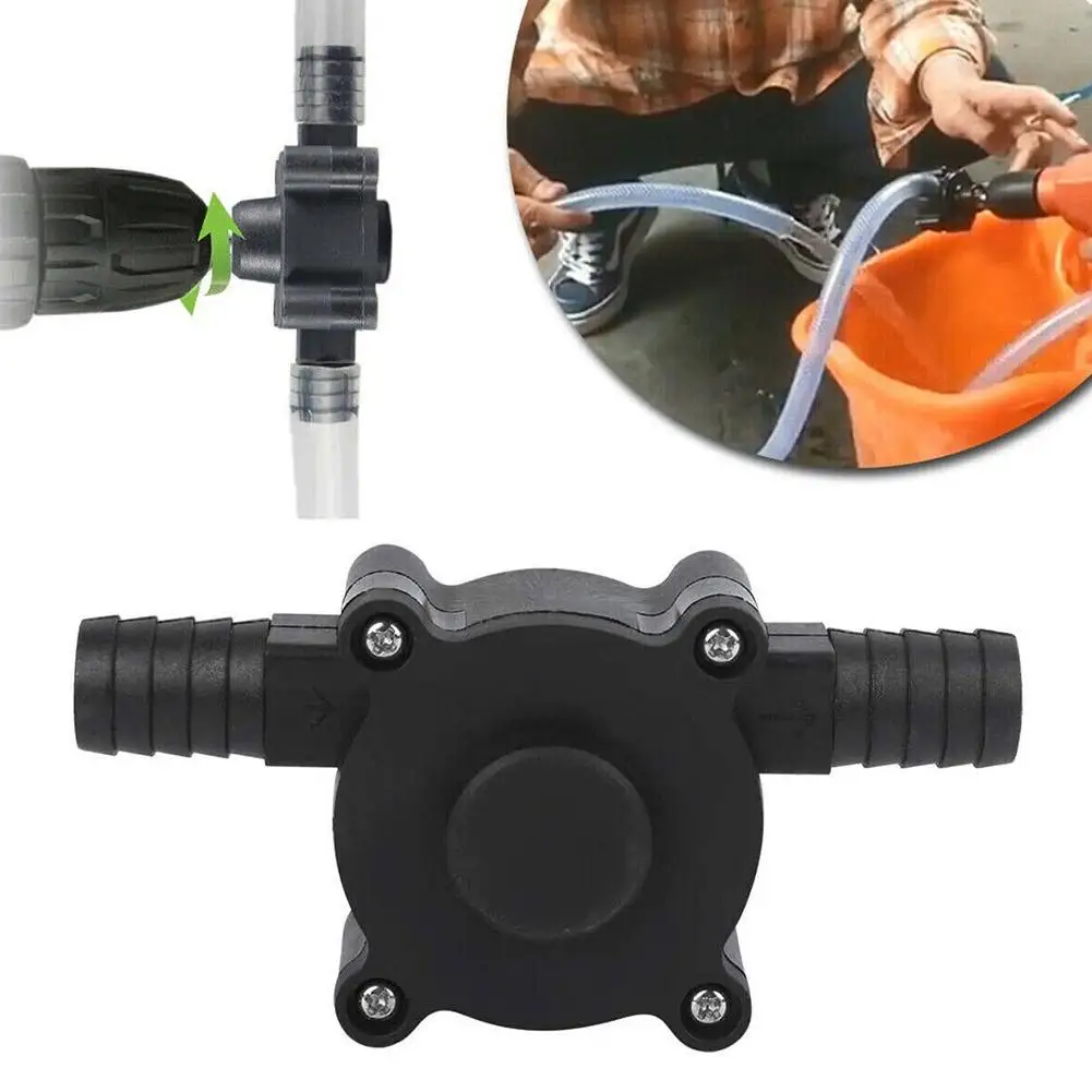 Portable Electric Drill Pump Self Priming Transfer Pumps Oil Fluid Water Pump Portable Round Shank Heavy Duty Self-Priming Hand