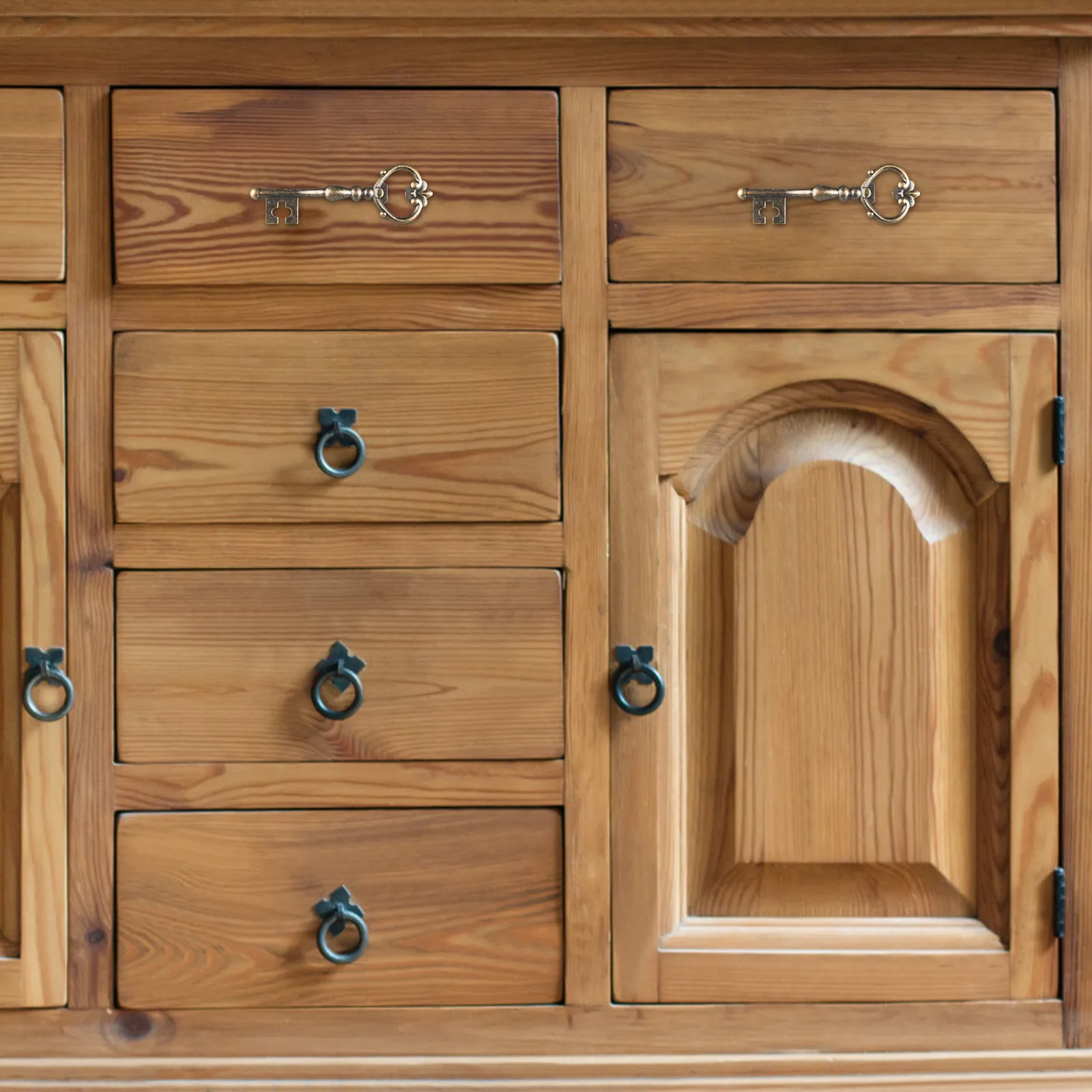 

5Pcs Key Shape Drawer Handles Zinc Alloy Pulls Decorative Furniture Handles for Cabinet Cupboard Dresser Wardrobe