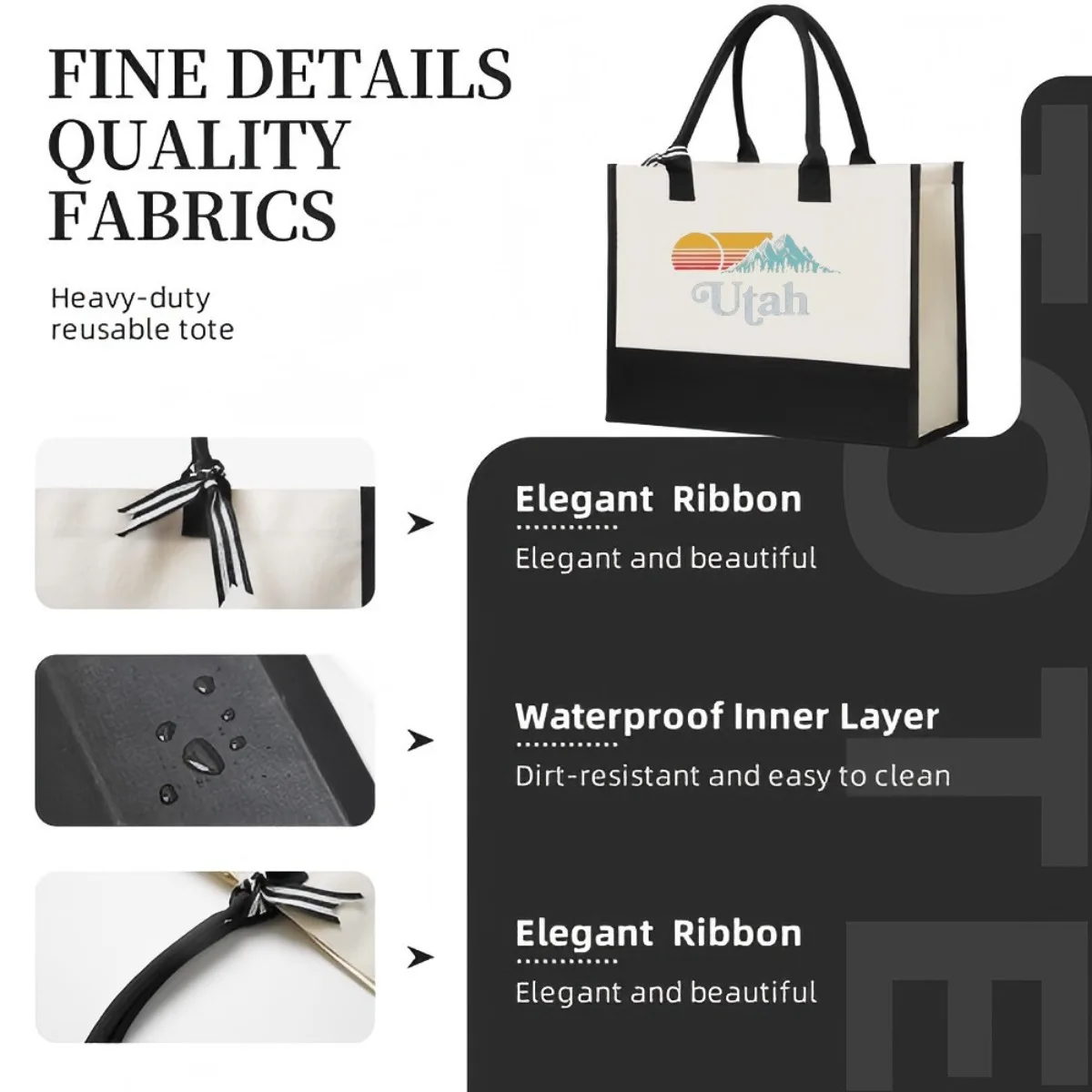 2026 جديد وصول موضة عملية واسعة قابلة لإعادة الاستخدام حمل حقيبة نمط طباعة 2 لهجة الثقيلة حقيبة كتف كبيرة لجميع Da #5