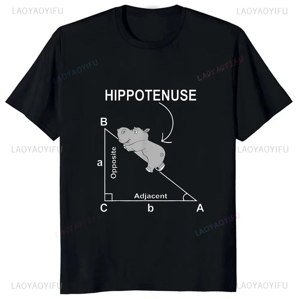 New Arrival Hippotenuse Opposite Adjacent Printed Tees Fashion Casual Streetwear Hip-hop Hipster O-neck Hot Sale Tops Tshirt