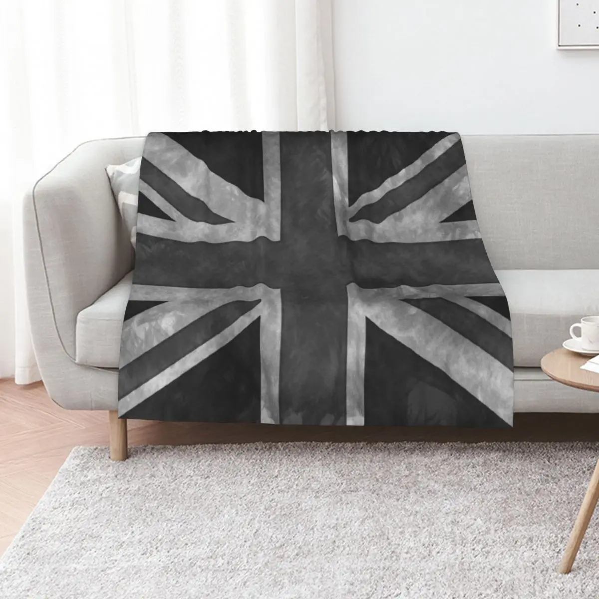 Greyscale Distressed Union Jack Throw Blanket manga Bed linens Hair Thermal Soft Big Blankets