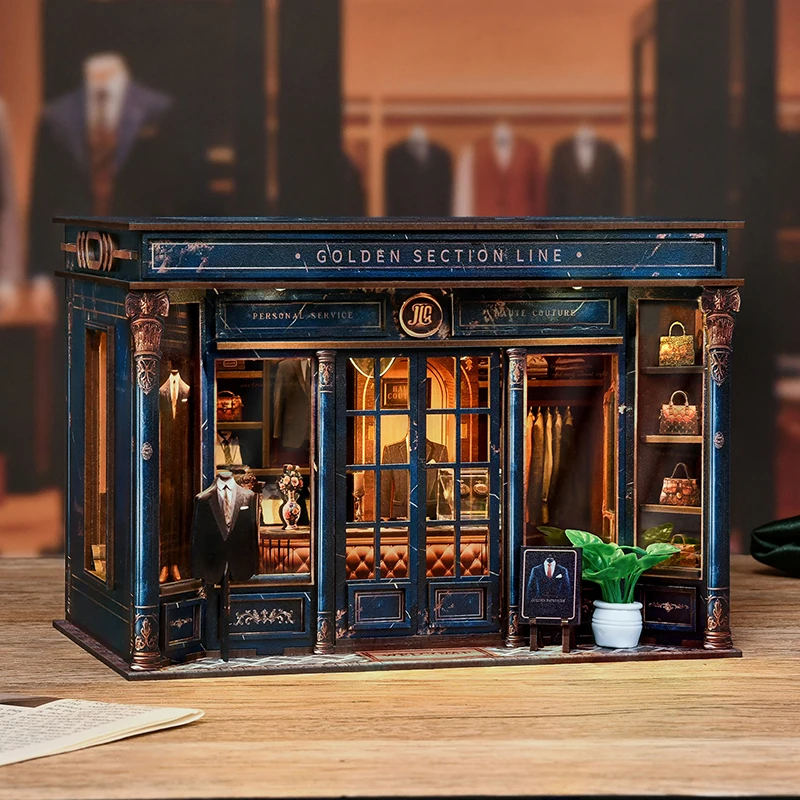 For handmade gift DIY cabin model golden ratio line 3D three-dimensional creative miniature assembly cabin