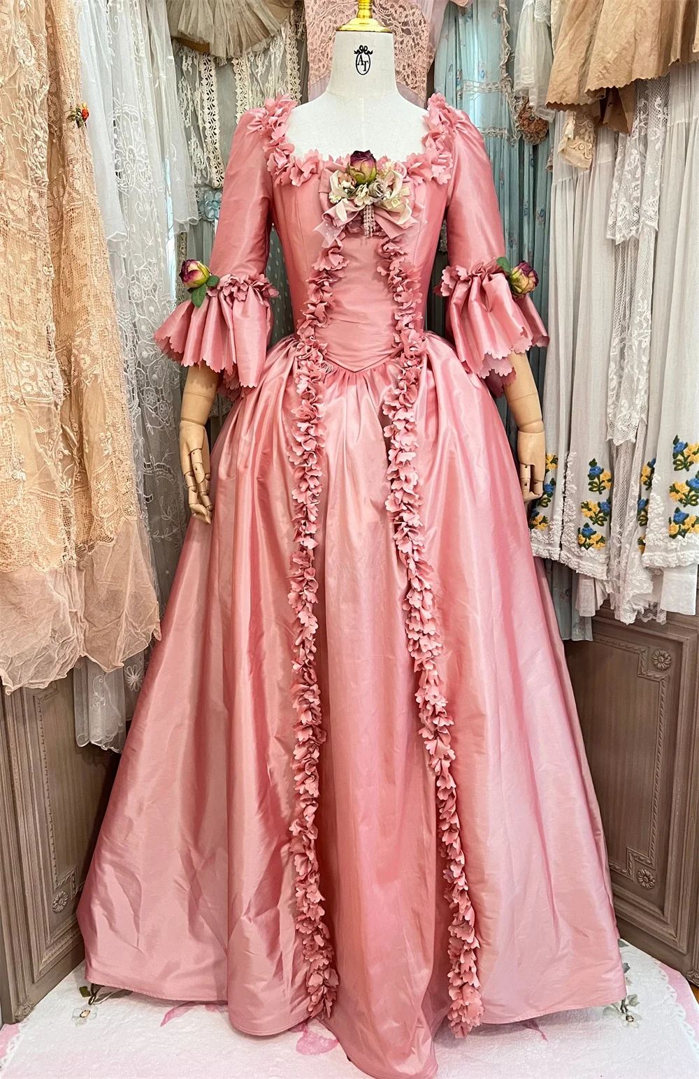 18th Century Pink Marie Antoinette Costume Dress Ball Gown French Royal Queen Costume Rococo Baroque Victorian Wedding Dress