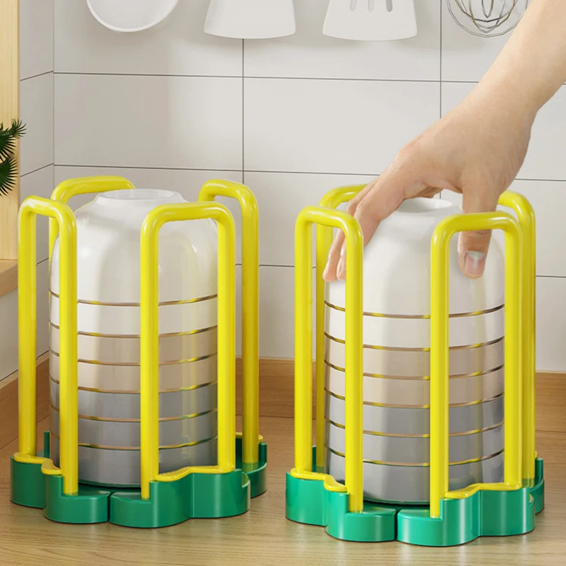 Kitchen Cupboard Household Retractable Bowl Plate Basin Drain Rack Multi-function Desktop Dish Rice Bowl Storage Rack